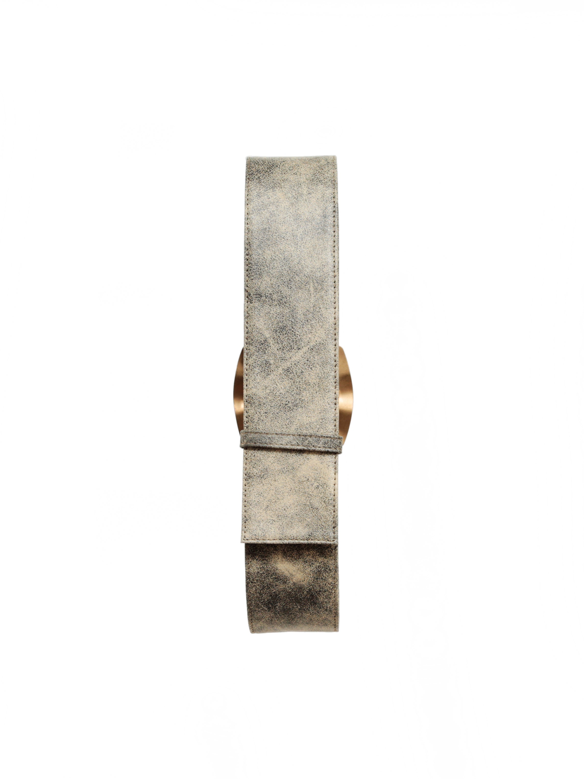 Belt I in Distressed Grey leather