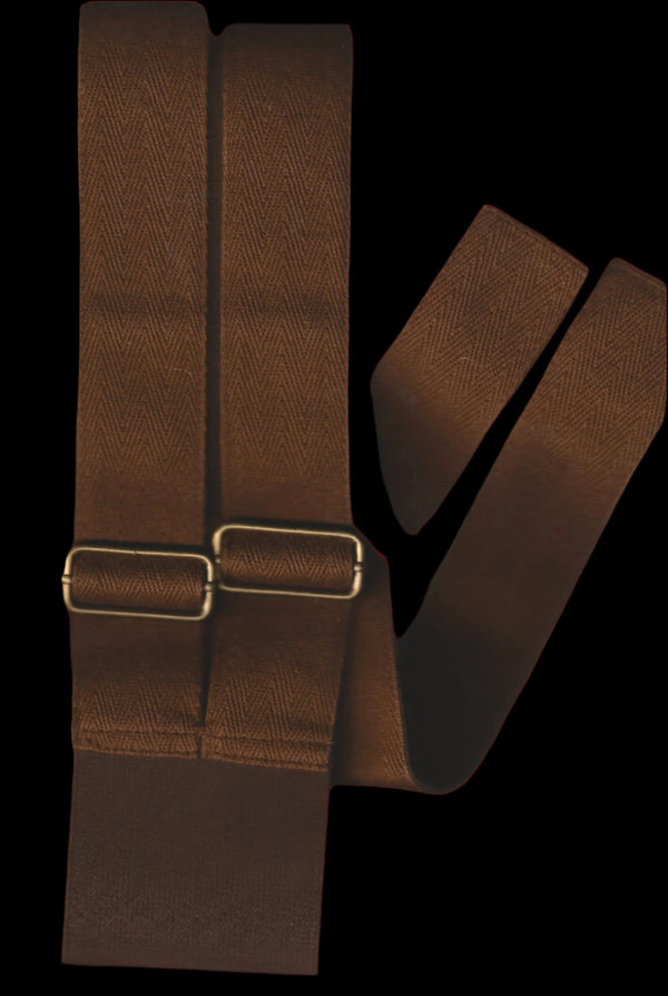 BELT III - WIDE ELASTIC DOUBLE BUCKLE IN BROWN  $90