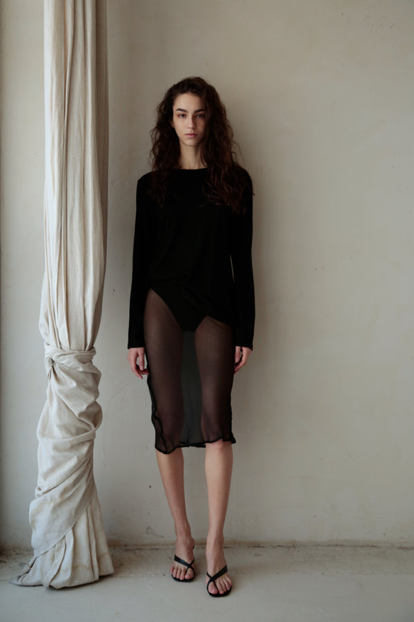 Skirt VI - in Black silk chiffon