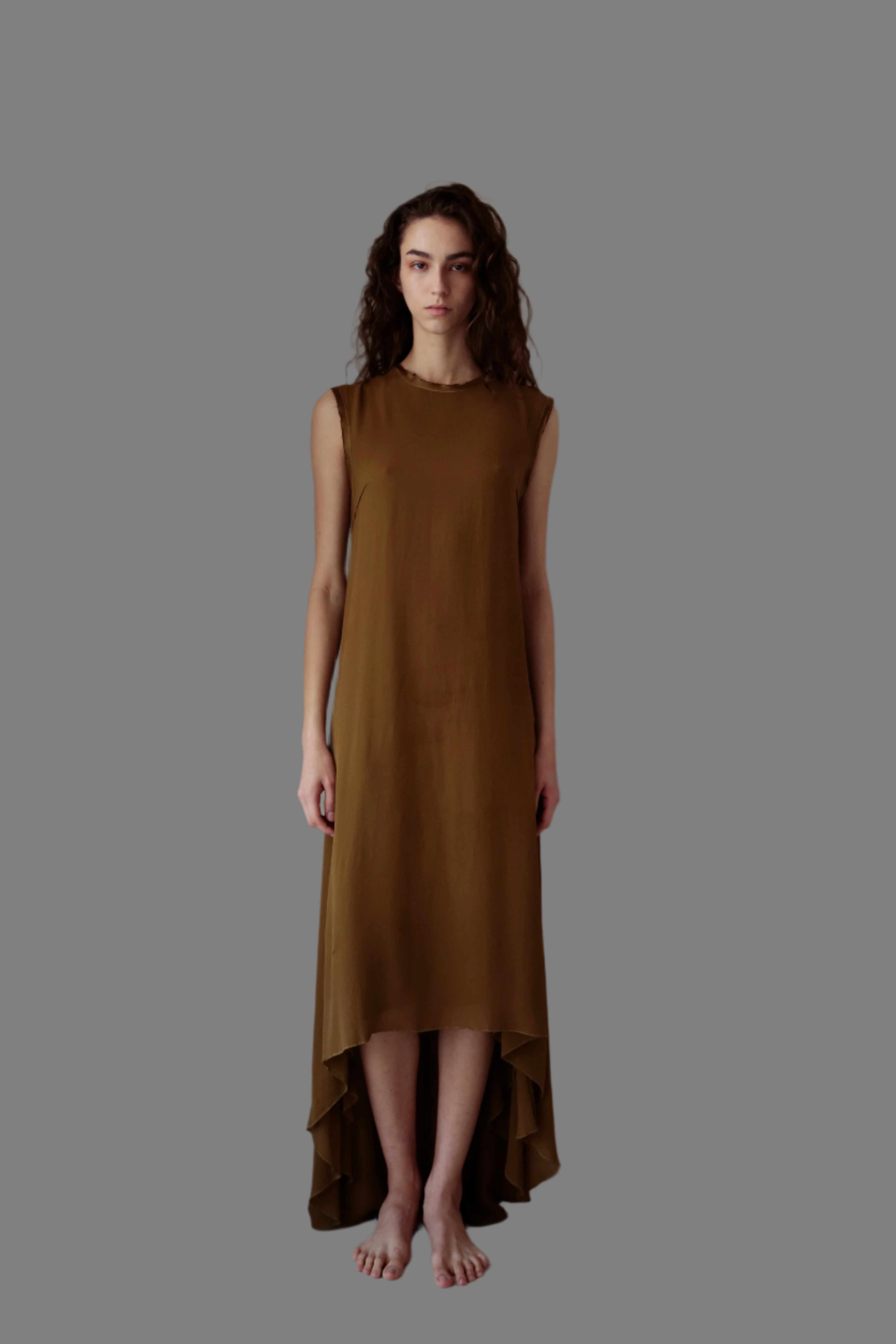 Dress VII  in Olive Silk