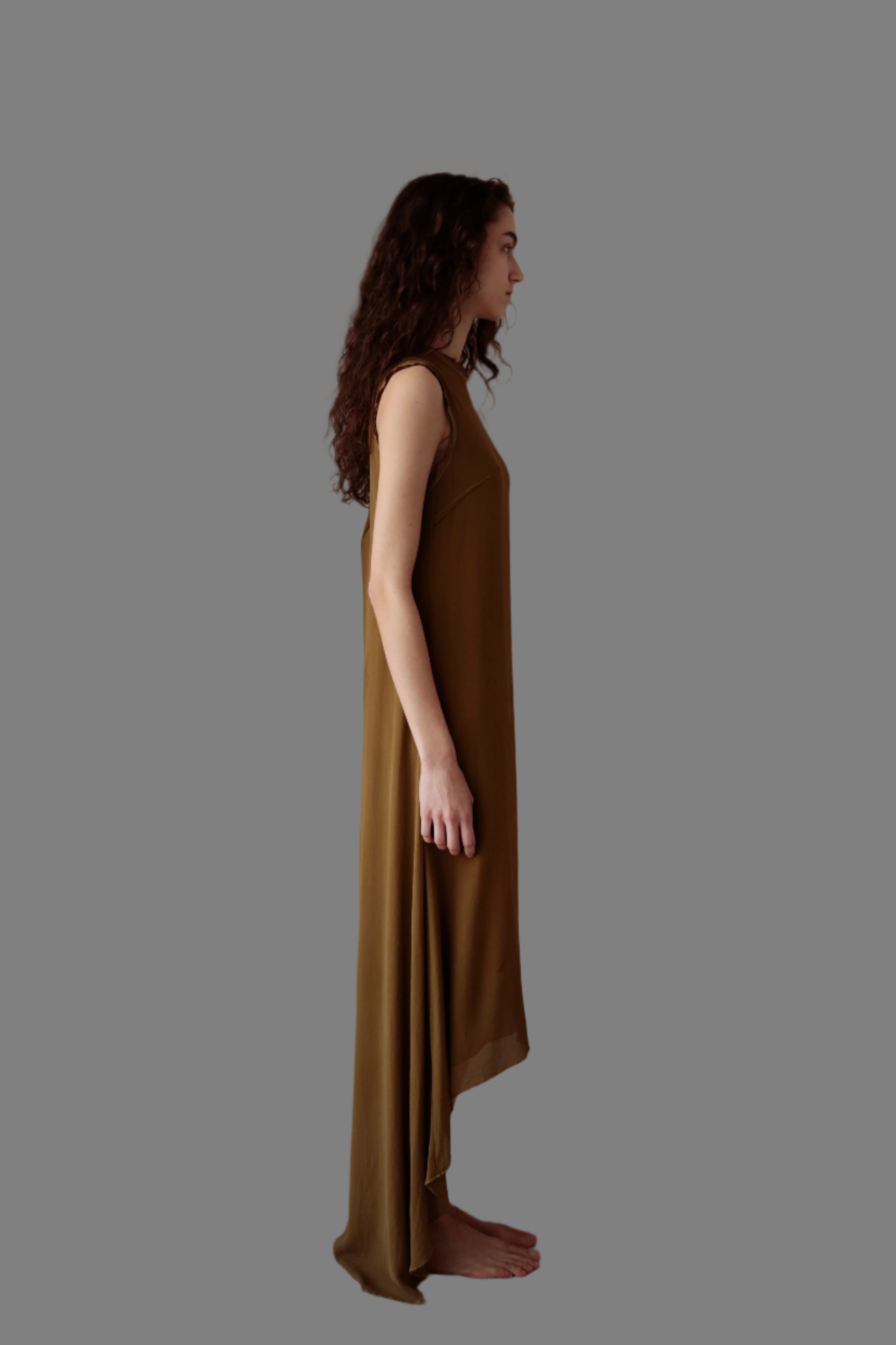 Dress VII  in Olive Silk