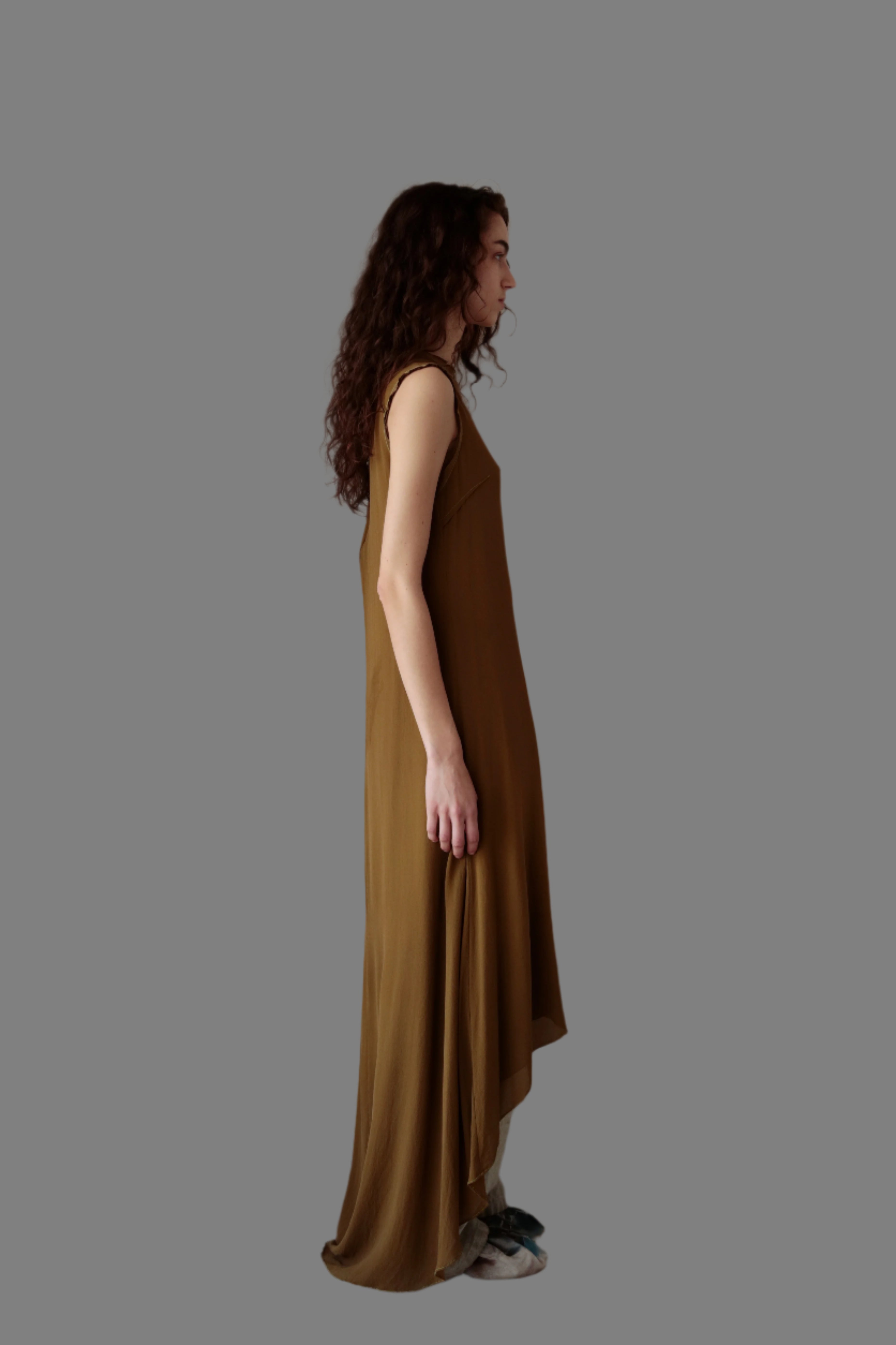 Dress VII  in Olive Silk