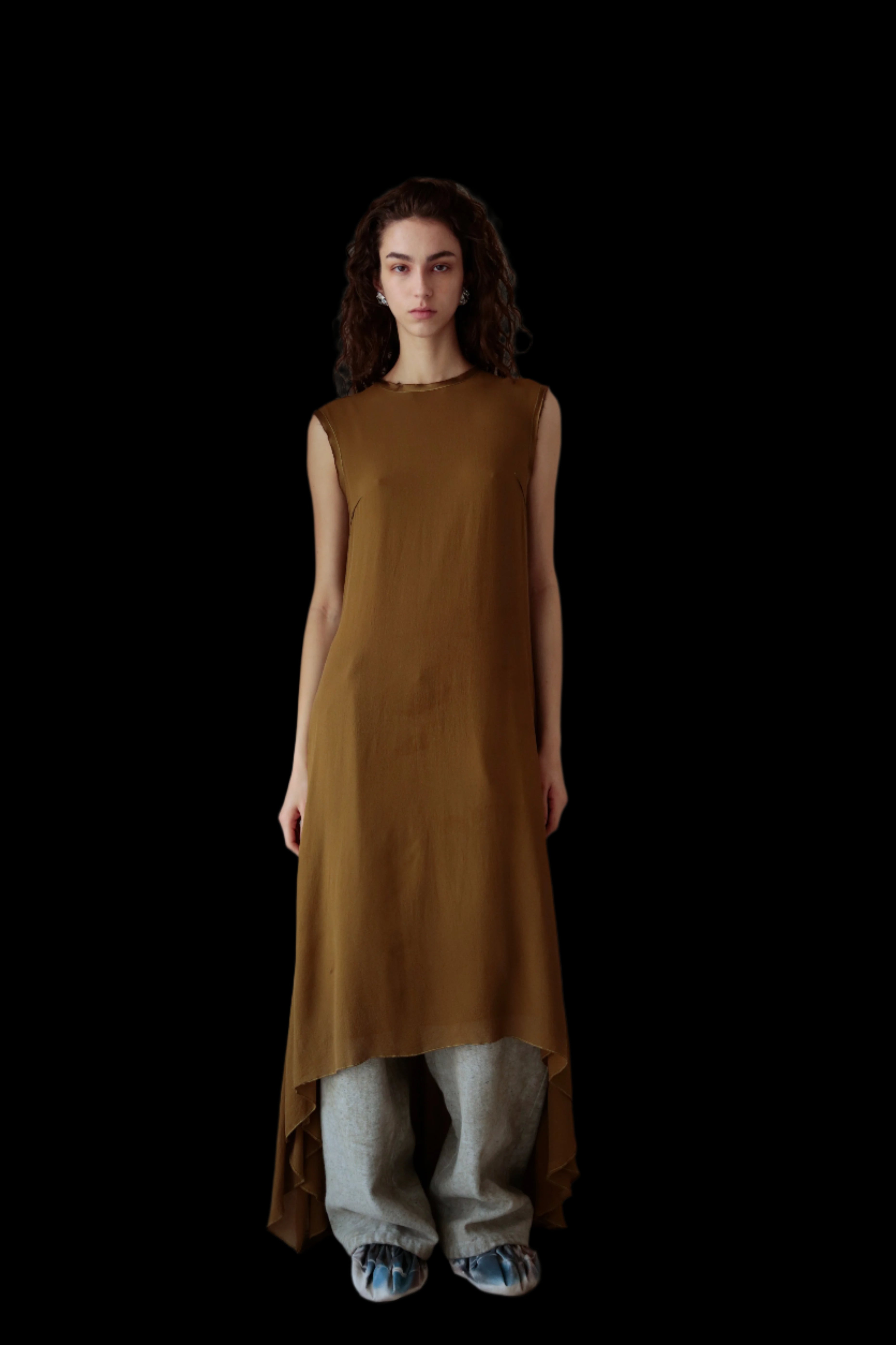 Dress VII  in Olive Silk