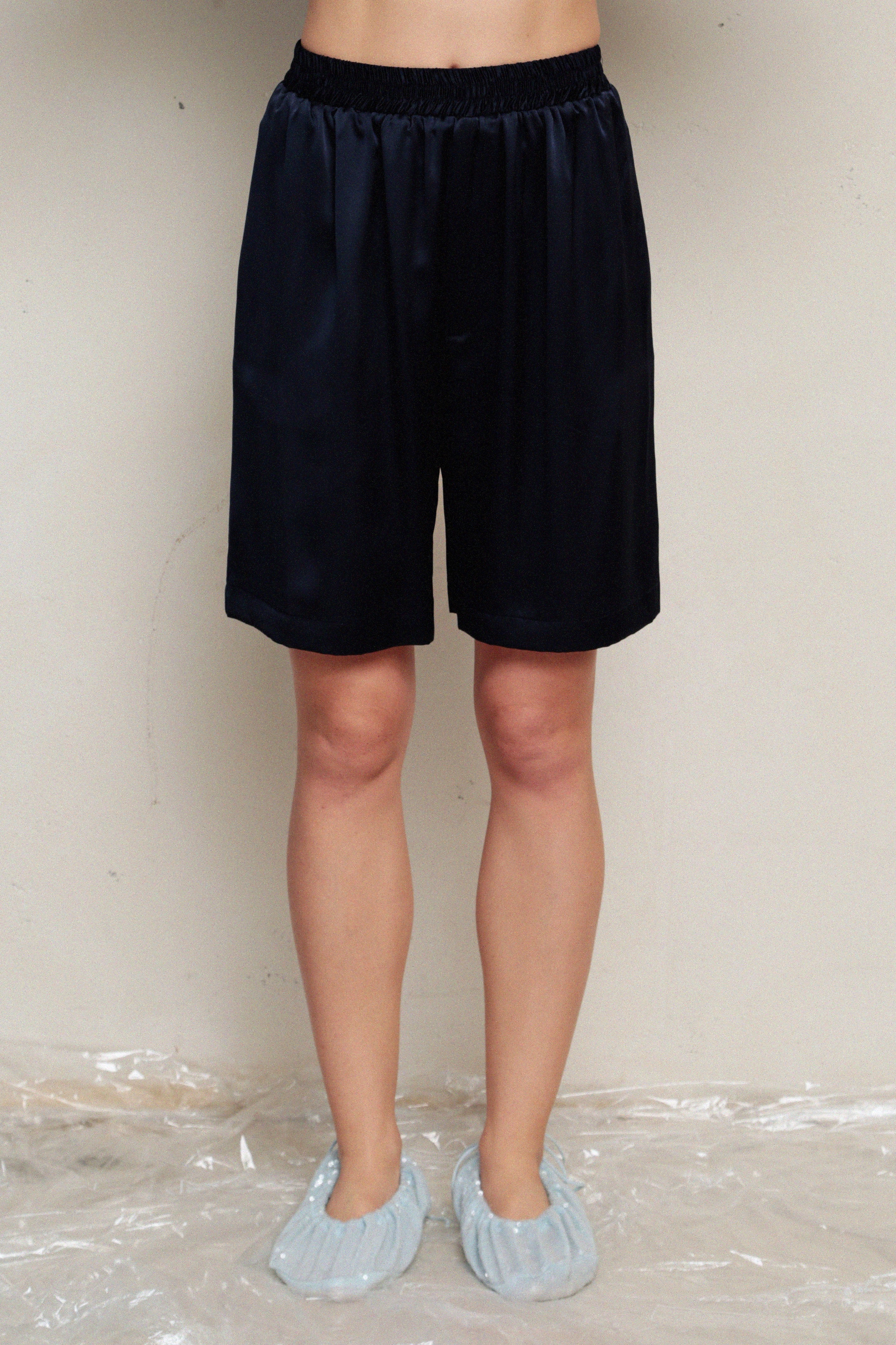 Shorts I - Navy Silk - UNISEX $430