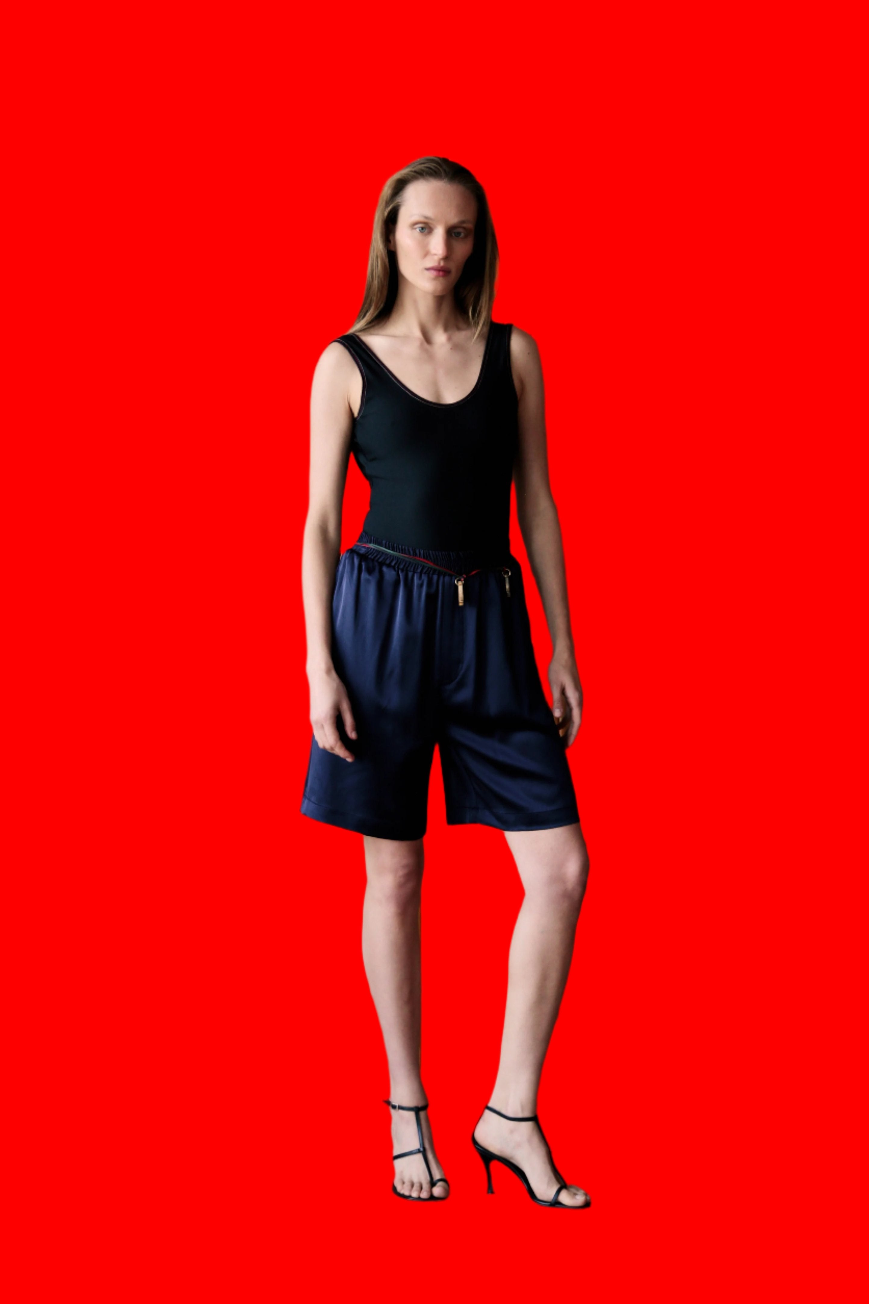 Shorts I - Navy Silk - UNISEX $430