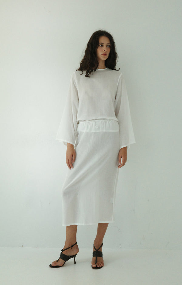 Midi Skirt - White